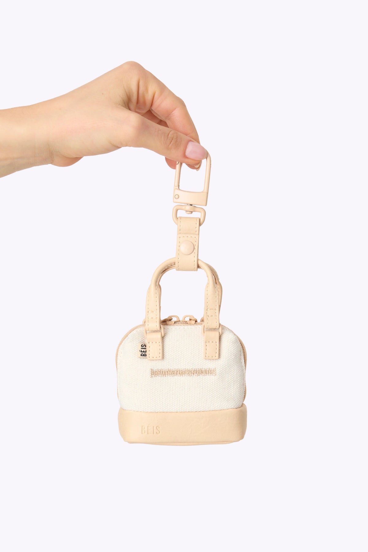 The Micro Weekender Charm in Beige